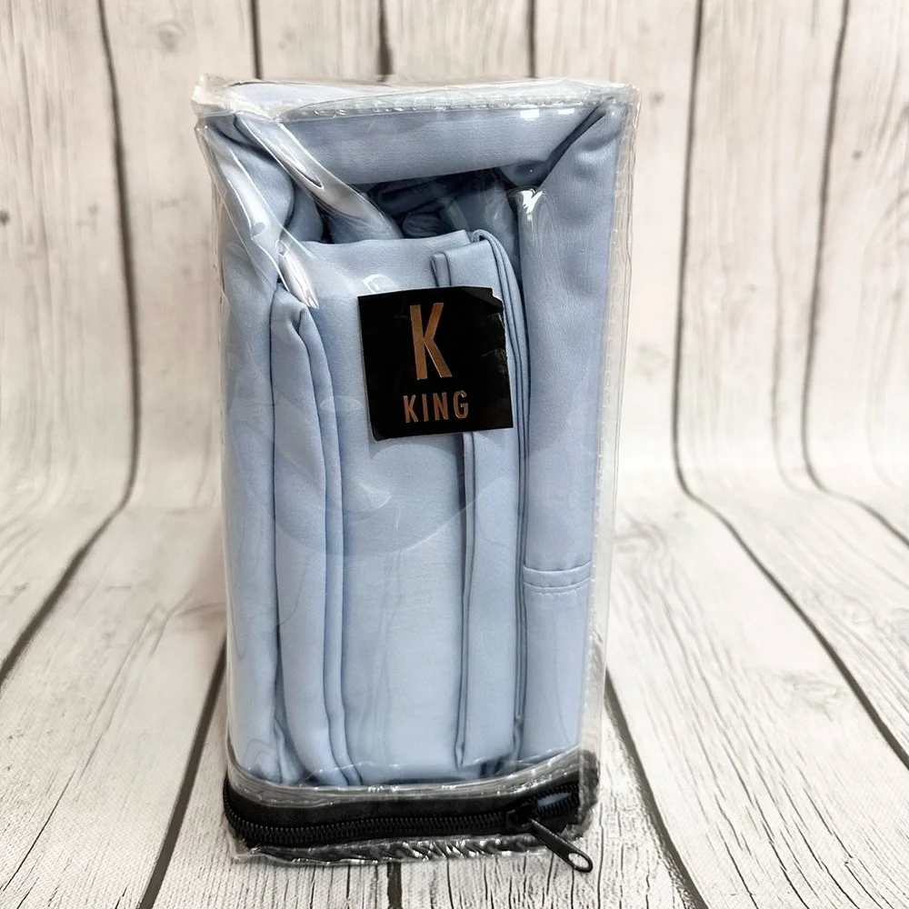 Parker Collection Blue King Size 4 Piece Sheet Set 1200 Thread Count New